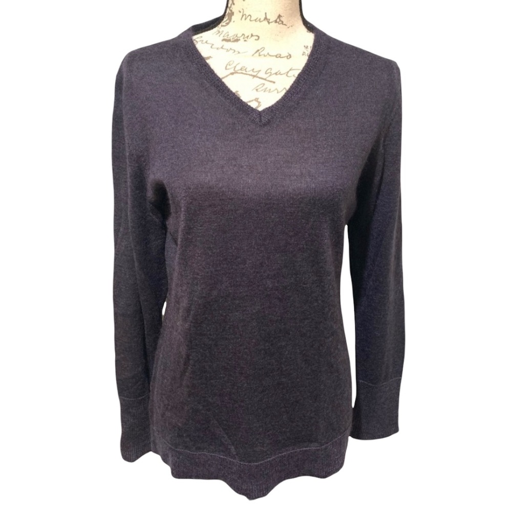 ICB Wool Blend Pullover V-neck Sweater Dark Blue size Large